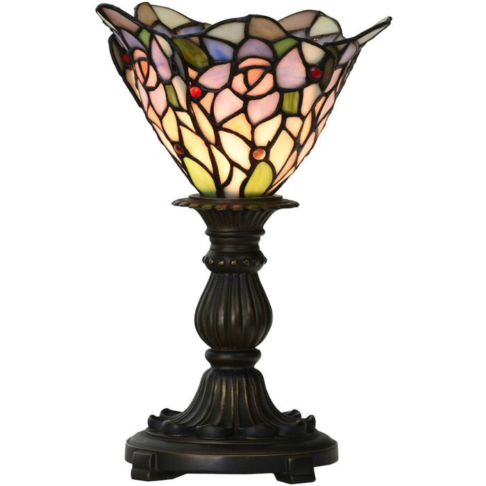 LumiLamp 5LL-6336 Tiffany table lamp pink Ø 20x30 cm E14-max 1x25W