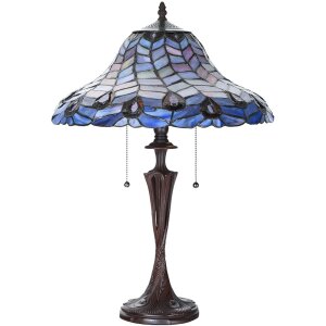 LumiLamp 5LL-6338 Tiffany table lamp blue Ø 40x60...