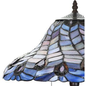 LumiLamp 5LL-6338 Tiffany table lamp blue Ø 40x60 cm E27-max 2x60W