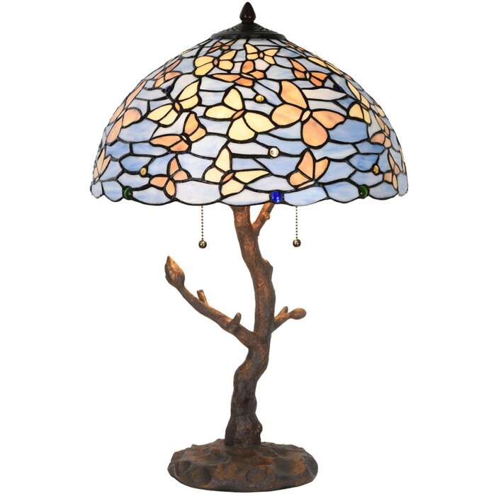 LumiLamp 5LL-6344 Tiffany table lamp blue Ø 40x60 cm E27-max 2x60W