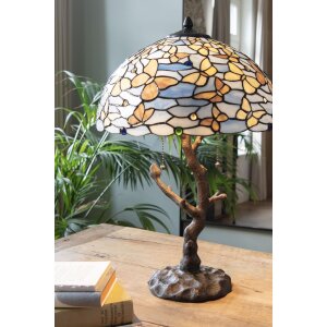 LumiLamp 5LL-6344 Tiffany table lamp blue Ø 40x60 cm E27-max 2x60W