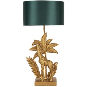 Clayre & Eef Table Lamp Giraffe Gold-coloured Green...