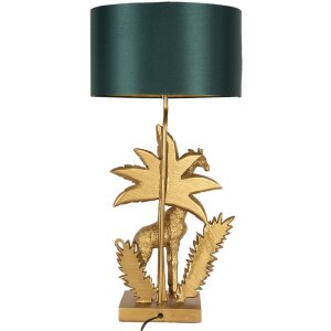 Clayre & Eef Table Lamp Giraffe Gold-coloured Green 33x20x67 cm E27-max 1x60W