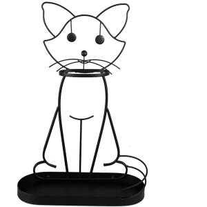 Clayre & Eef 5Y1165 Umbrella Stand Cat Black 41x16x62 cm