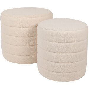 Clayre & Eef 65170 Stool set of 2 Beige Ø...