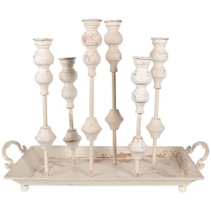 Clayre & Eef 65214 Candlestick White 55x26x43 cm