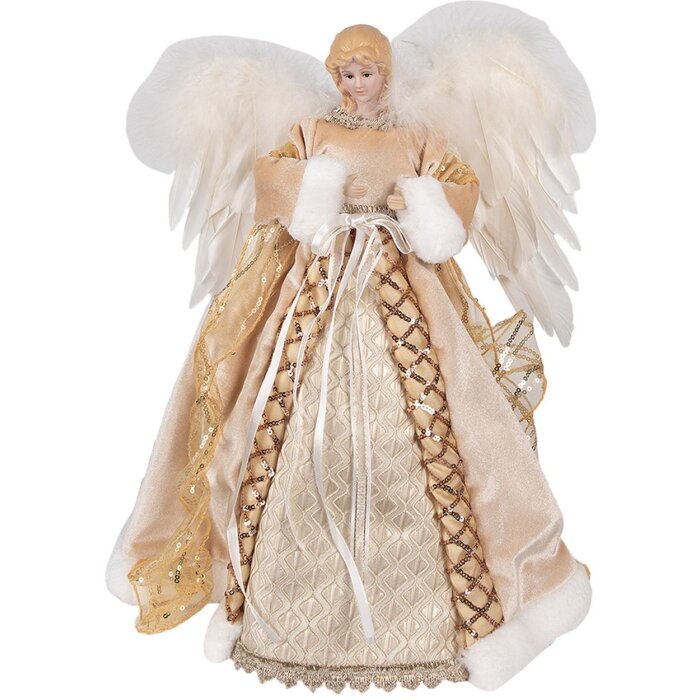 Clayre & Eef 65217 Decorative Angel Gold Coloured 28x16x41 cm