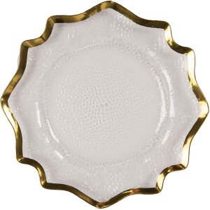 Clayre & Eef 65238GO Large plate saucer Transparent,...