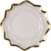 Clayre & Eef 65238GO Large plate saucer Transparent, gold-coloured Ø 33x1 cm