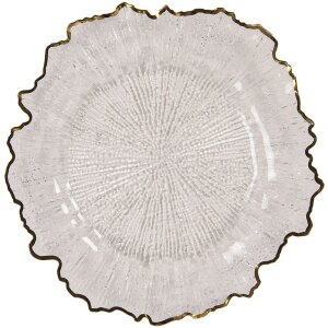 Clayre & Eef 65240 Saucer Transparent Gold-coloured...