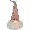 Clayre & Eef 65243 Decorative gnome with LED Pink 20x20x44 cm- 2xCR2032