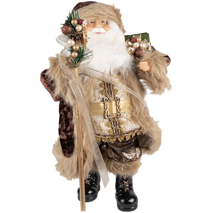 Clayre & Eef 65260 Christmas Decoration Father Christmas Brown Beige 26x16x47 cm