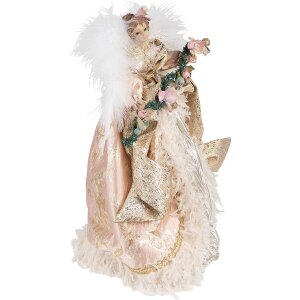 Clayre & Eef 65262 Decorative Angel Pink Beige 21x12x35 cm