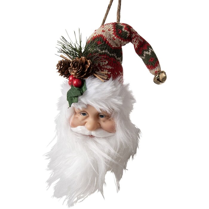 Clayre & Eef 65271 Pendant Father Christmas Red White 10x9x28 cm