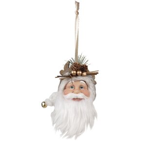 Clayre & Eef 65272 Pendant Father Christmas White 10x9x28 cm