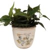 Clayre & Eef 6CE1607L Flower Pot for Indoors Beige Yellow Ø 18x17 cm