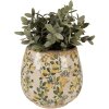 Clayre & Eef 6CE1608L Flower Pot for Indoors Beige Yellow Ø 18x17 cm