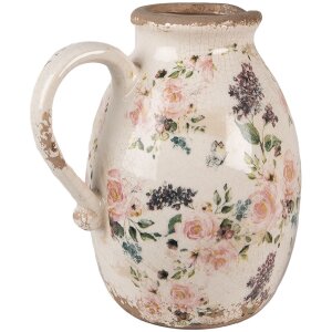 Clayre & Eef 6CE1613L Decorative Jug Beige Pink 20x16x22 cm