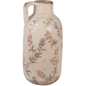 Clayre & Eef 6CE1614 Decorative Jug Beige Pink Ø 13x25 cm