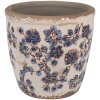 Clayre & Eef 6CE1619L Flower Pot for Indoors Beige Blue Ø 17x16 cm