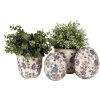 Clayre & Eef 6CE1619L Flower Pot for Indoors Beige Blue Ø 17x16 cm