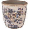 Clayre & Eef 6CE1619M Indoor Flower Pot Beige Blue Ø 14x14 cm