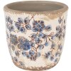 Clayre & Eef 6CE1619XS Flower Pot for Indoors Beige Blue Ø 11x10 cm