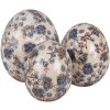 Clayre & Eef 6CE1620L Decorative Egg Beige Blue Ø 14x16 cm