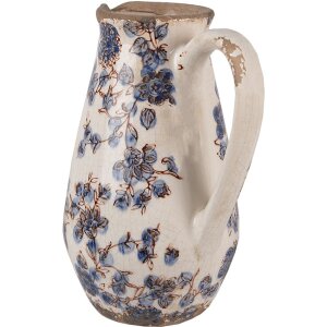 Clayre & Eef 6CE1621S Decorative Jug Beige Blue 17x13x22 cm