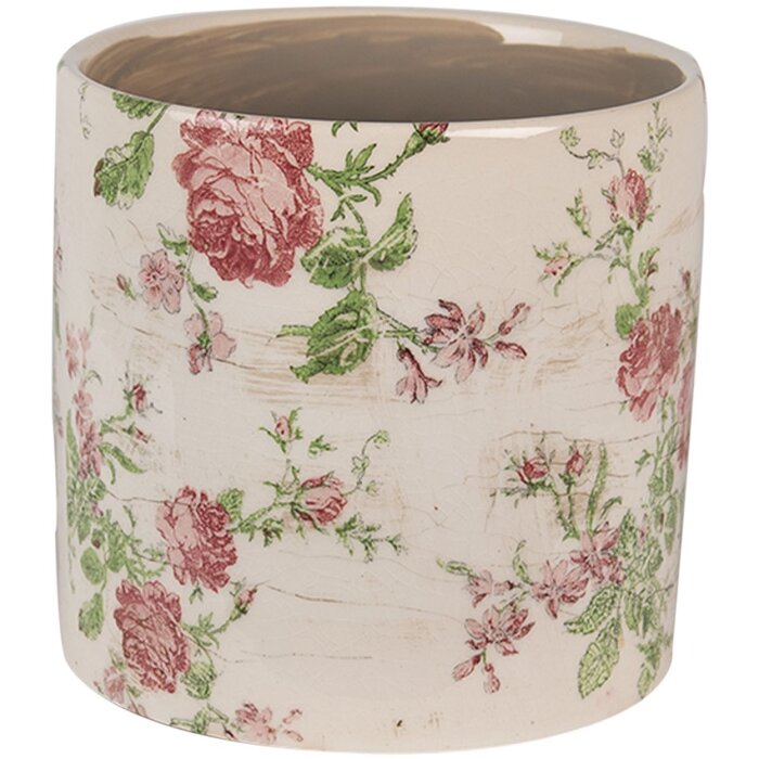 Clayre & Eef 6CE1623M Indoor Flower Pot Beige Pink Ø 14x13 cm