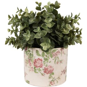 Clayre & Eef 6CE1623S Flower Pot for Indoors Beige Pink Ø 12x10 cm