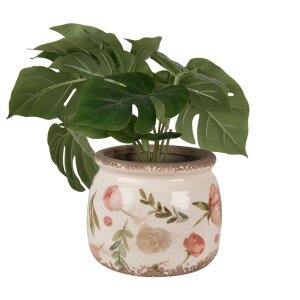 Clayre & Eef 6CE1625M Indoor Flower Pot Beige Pink Ø 16x13 cm