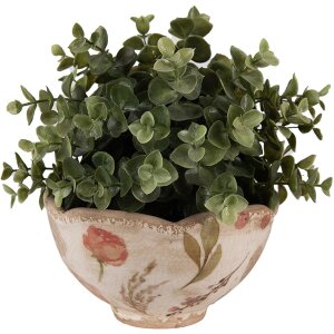 Clayre & Eef 6CE1626S Flower Pot for Indoors Beige Pink Ø 16x9 cm