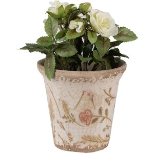 Clayre & Eef 6CE1629S Indoor Flower Pot Beige Pink...