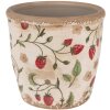 Clayre & Eef 6CE1631S Flower Pot for Indoors Beige Red Ø 13x13 cm