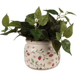 Clayre & Eef 6CE1632L Flower Pot for Indoors Beige, Red Ø 20x15 cm