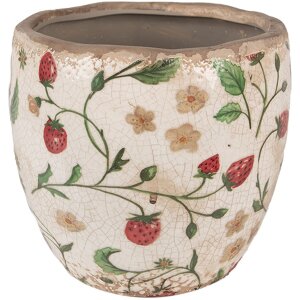 Clayre & Eef 6CE1634M Indoor Flower Pot Beige Red...