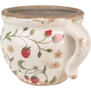 Clayre & Eef 6CE1635 Indoor Flower Pot Beige Red...