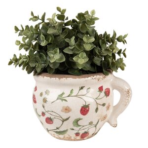 Clayre & Eef 6CE1635 Indoor Flower Pot Beige Red 17x14x12 cm