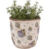 Clayre & Eef 6CE1638XS Flower Pot for Indoors Beige Blue Ø 11x10 cm