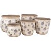 Clayre & Eef 6CE1639L Flower Pot for Indoors Beige Blue Ø 20x15 cm