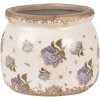 Clayre & Eef 6CE1639S Flower Pot for Indoors Beige Blue Ø 12x10 cm