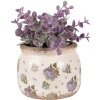 Clayre & Eef 6CE1639S Flower Pot for Indoors Beige Blue Ø 12x10 cm