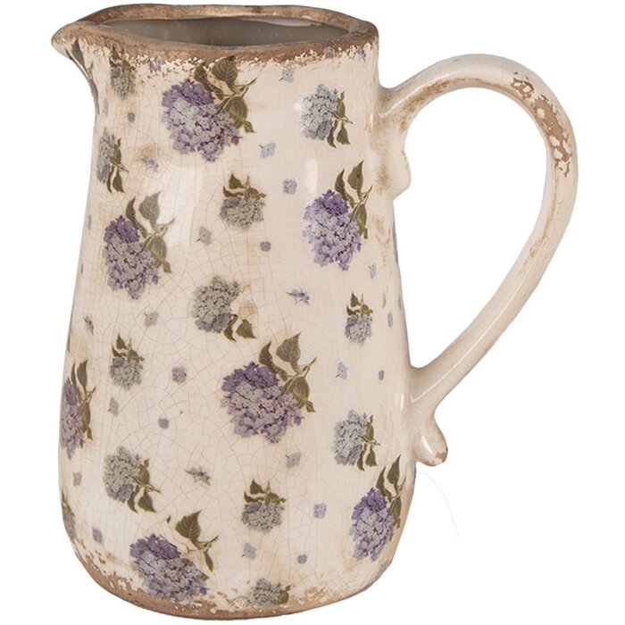 Clayre & Eef 6CE1640M Decorative Jug Beige Blue 16x12x18 cm