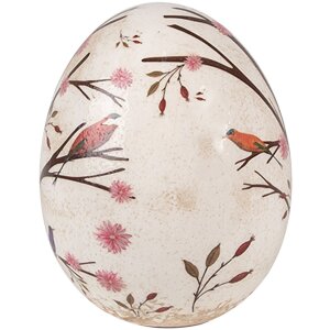 Clayre & Eef 6CE1647 Decorative Egg Beige Brown Ø 10x12 cm