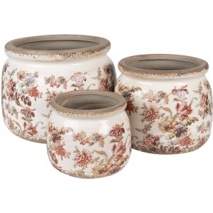 Clayre & Eef 6CE1650M Indoor Flower Pot Beige Pink...