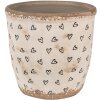 Clayre & Eef 6CE1652M Flower Pot for Indoors Beige Black Ø 14x13 cm