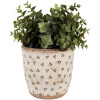 Clayre & Eef 6CE1652M Flower Pot for Indoors Beige Black Ø 14x13 cm