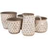 Clayre & Eef 6CE1652M Flower Pot for Indoors Beige Black Ø 14x13 cm