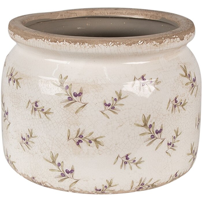 Clayre & Eef 6CE1670L Flower pot for indoors Beige Ø 20x15 cm